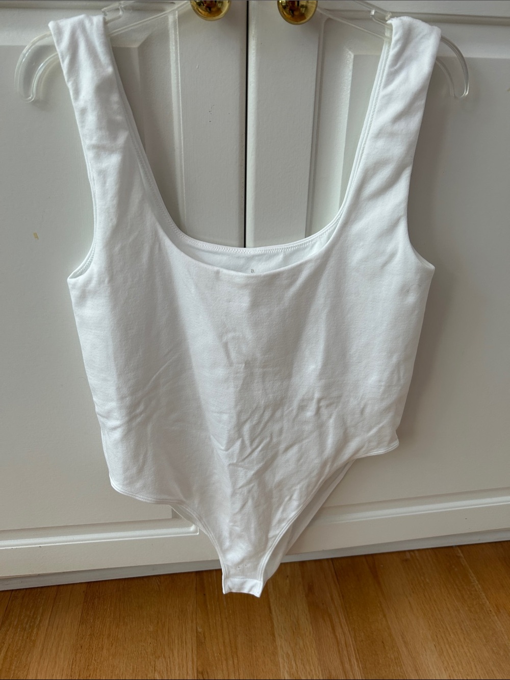 a new day White Scoop-Neck Tank Bodysuit